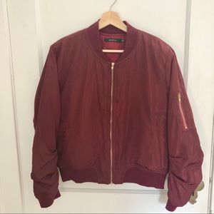 Anthropologie Ark & Co Maroon Zip-up Jacket